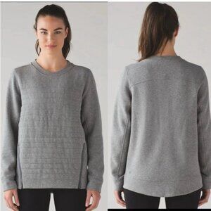 Lululemon Be True Crew Womens Grey quilted Sweater with side zippers side 4